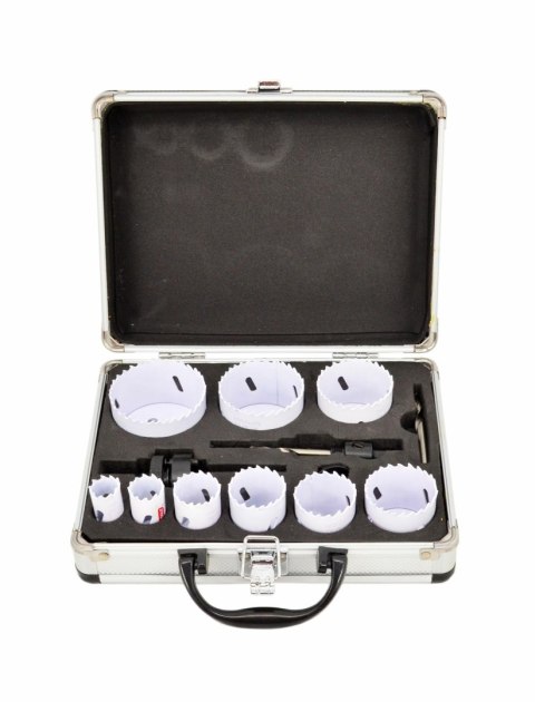 AWTOOLS KOMPLET OTWORNIC BIMETALOWYCH W METALOWEJ WALIZCE 8 elem. 22-64mm BLACK LINE