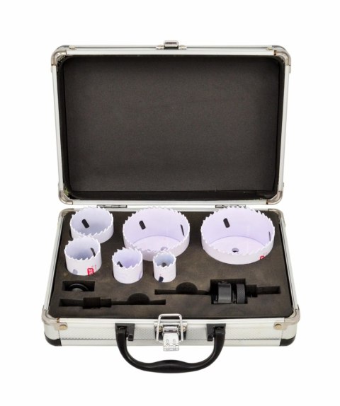 AWTOOLS KOMPLET OTWORNIC BIMETALOWYCH W WMETALOWEJ WALIZCE 8 elem. 22-73mm BLACK LINE