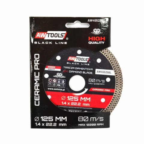 AWTOOLS TARCZA DIAMENTOWA PEŁNA DO GRESU 125x22,2 / CERAMIC PRO BLACK LINE