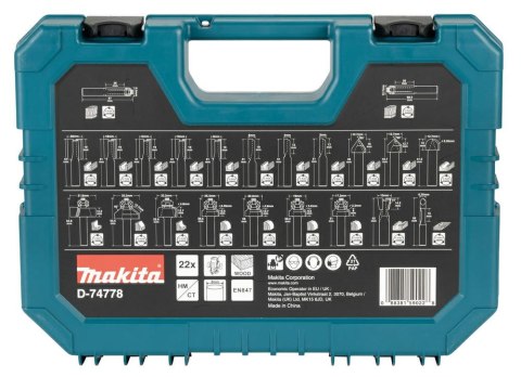 MAKITA FREZY UNIWERSALNE 8mm ZESTAW 22szt.