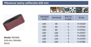 PASY BEZKOŃCOWE 100 x 620mm gr. 80 5szt.
