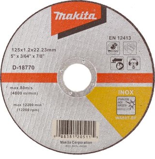 TARCZA DO METALU 125x1,2x22,2mm INOX