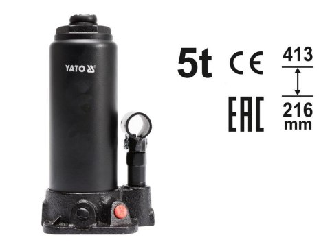 YATO DŹWIGNIK TŁOKOWY HYDRAULICZNY SŁUPKOWY 5T, 216 - 413mm YATO DŹWIGNIK TŁOKOWY HYDRAULICZNY SŁUPKOWY 5T, 216 - 413mm