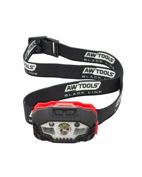 AWTOOLS LATARKA CZOŁOWA LED USB 5 FUNKCJI BLACK LINE