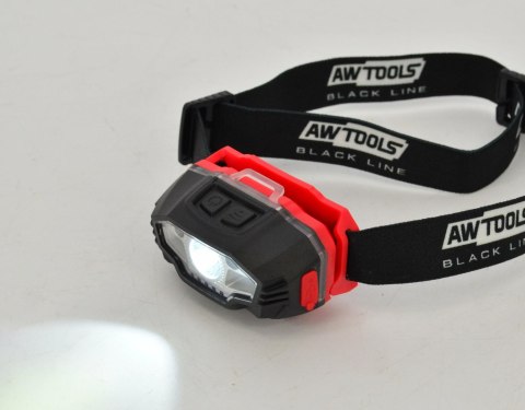 AWTOOLS LATARKA CZOŁOWA LED USB 5 FUNKCJI BLACK LINE