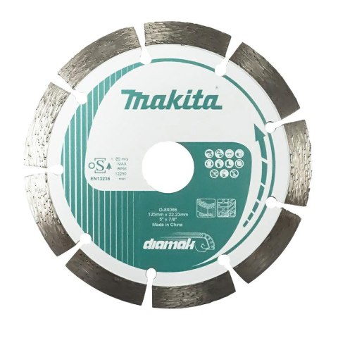 MAKITA TARCZA DIAMENTOWA 125x22,23mm SEGMENT (NA SUCHO) BETON, CEGŁA, MARMUR