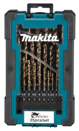 MAKITA ZESTAW WIERTEŁ DO METALU HSS-G M-FORCE 25szt.1-13mm