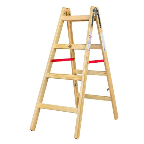 AWTOOLS DRABINA DREWNIANA 2x 4 STOPNI 150KG