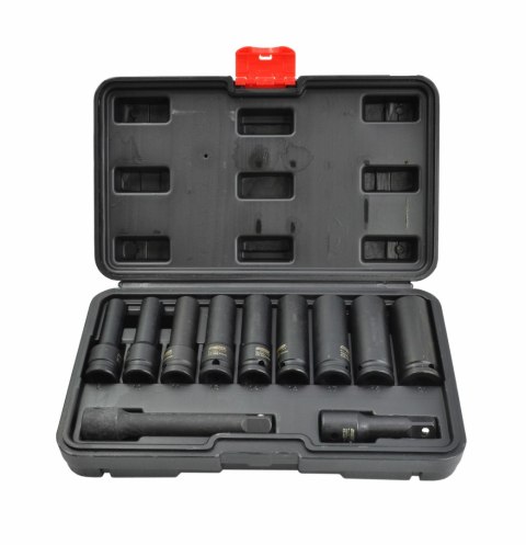 AWTOOLS ZESTAW NASADEK UDAROWYCH 1/2" DŁUGIE 11cz. /8-21mm/ BLACK LINE