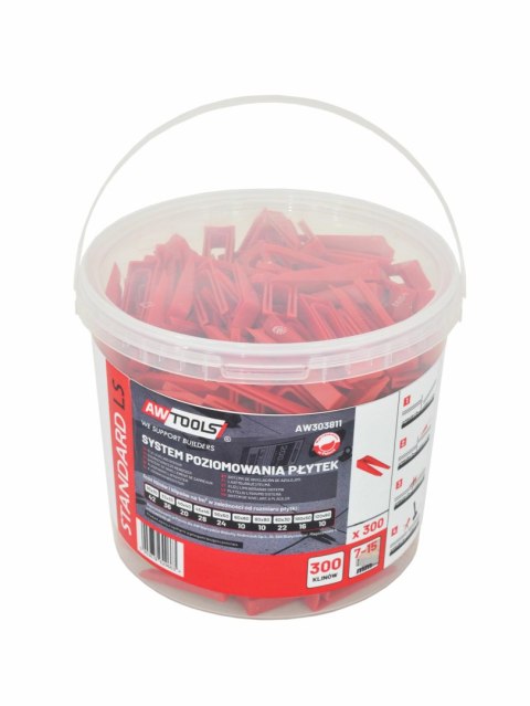 AWTOOLS SYSTEM POZIOMOWANIA PŁYTEK STANDARD 7-15mm - KLINY 300szt.