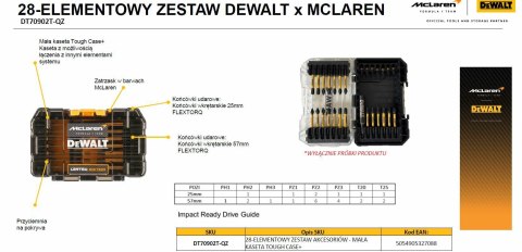 DEWALT ZESTAW KOŃCÓWEK FLEXTORQ 28cz. /MCALREN