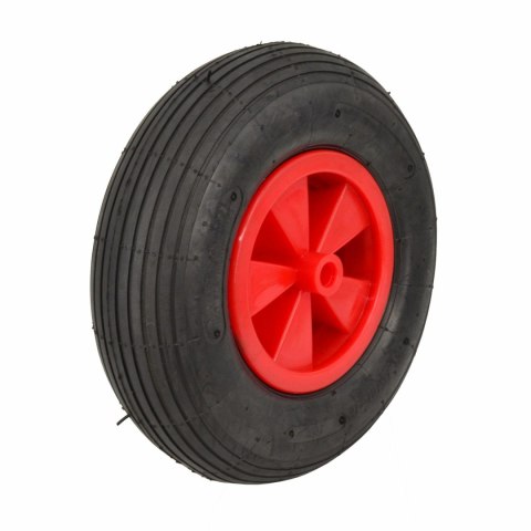 AWTOOLS KOŁO DO TACZKI OGRODOWEJ PNEUMATYCZNE 300mm PLASTIKOWA FELGA OPONA 2-PŁÓCIENNA CZERWONE