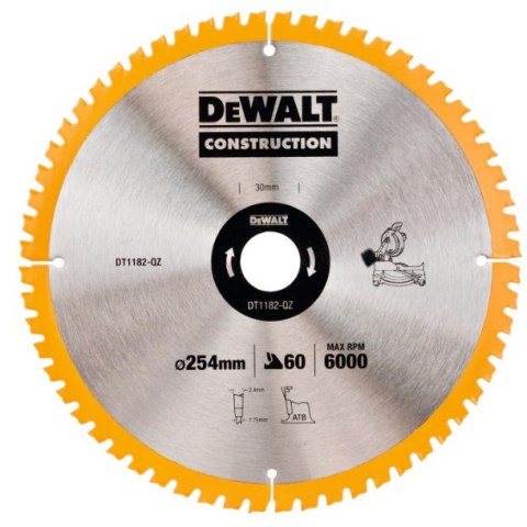 DEWALT PIŁA TARCZ.254x30mmx60z