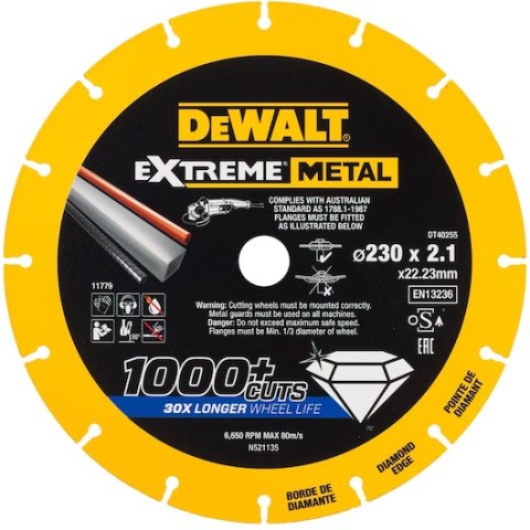 DEWALT TARCZA METAL 230x2,1x22,2mm DIAMENTOWA