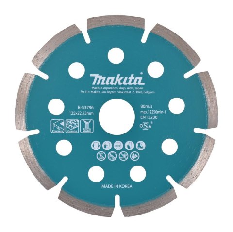 MAKITA TARCZA DIAMENTOWA 125x22,23mm SEGMENT (NA SUCHO) BETON, GRANIT, MARMUR