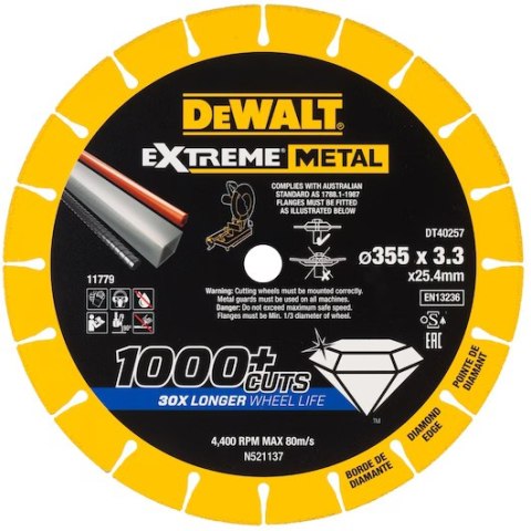 DEWALT TARCZA METAL 355x3,3x25,4mm DIAMENTOWA