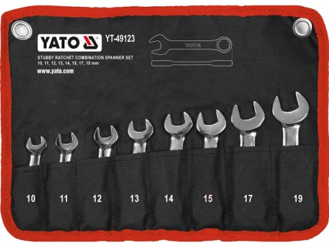 YATO KLUCZE PŁASKO-OCZK KRÓTKIE Z GRZECHO 8cz.