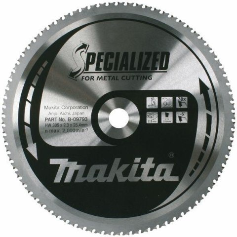 MAKITA PIŁA TARCZOWA 305x25,4x78z SPECJALIZED CIENKA BLACHA