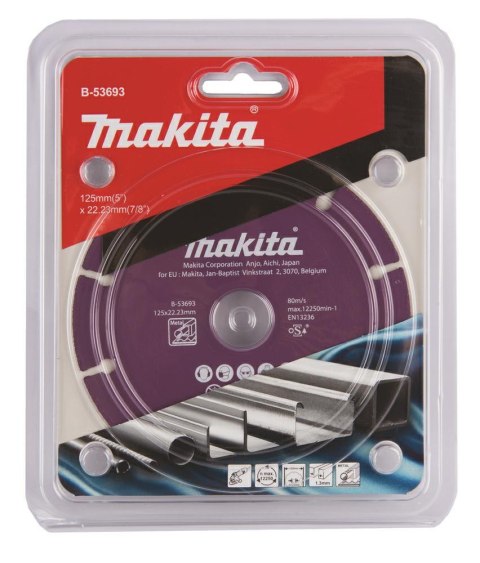 MAKITA TARCZA DIAMENTOWA 125x22,23mm SEGMENT/UNIWERSALNA STAL, INOX, PVC, BETON, ZAPRAW