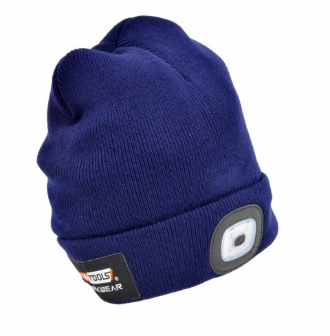 AWTOOLS CZAPKA Z LAMPKĄ LED 80lm GRANATOWA
