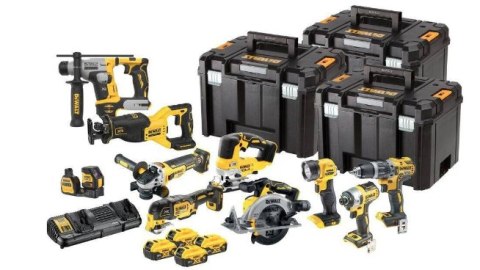 DEWALT ZESTAW COMBO 18V DCK1012P4T (DCD796, DCF887, DCS565, DCS382, DCS356, DCS334, DCH172, DCG405, DCE088NG18, DCL040) 4x5,0Ah 