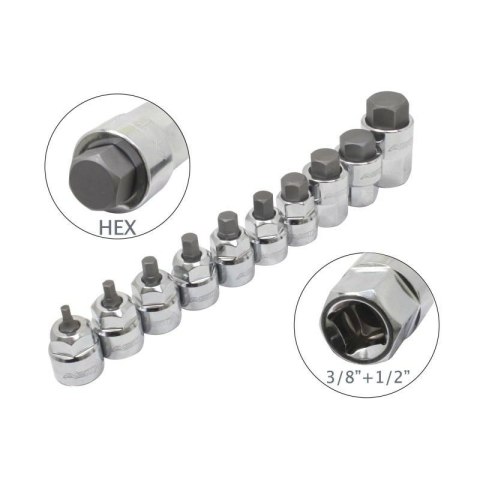 ASTA NASADKI NISKOPROFILOWE - HEX 3/8" - 1/2" NA SZYNIE