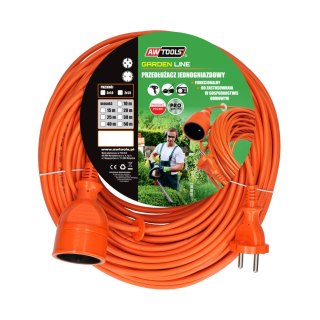AWTOOLS PRZEDŁUŻACZ OGRODOWY JEDNOGNIAZDOWY 30m BEZ UZIEMIENIA / 2x1,0mm / 10A
/ 230V / 2500W