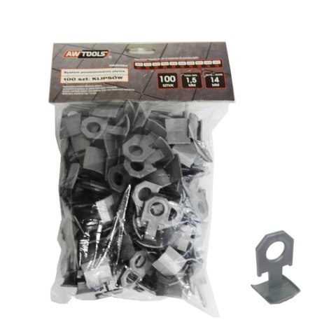 AWTOOLS SYSTEM POZIOMOWANIA PŁYTEK STANDARD 1,5mm - 7-15mm - KLIPS 100szt. AWTOOLS SYSTEM POZIOMOWANIA PŁYTEK STANDARD 1,5mm - 7-15mm - KLIPS 100szt.