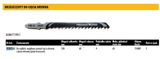DEWALT BRZESZCZOT DO WYRZYNARKI 100x4mm T144DP DREWNO /5szt. /POGRUBIONY