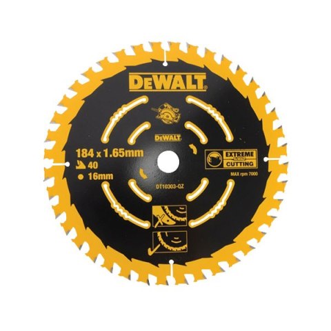 DEWALT PIŁA TARCZOWA DO ZAGŁĘBIARKI 184mmx40zx16mm DEWALT PIŁA TARCZOWA DO ZAGŁĘBIARKI 184mmx40zx16mm
