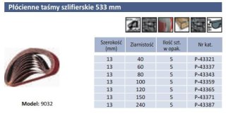 PASY BEZKOŃCOWE 13 x 533 gr. 80 5szt. do 9032