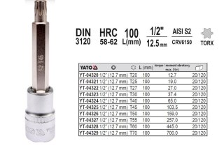 YATO KLUCZ TRZPIENIOWY TORX 1/2" T55x100mm