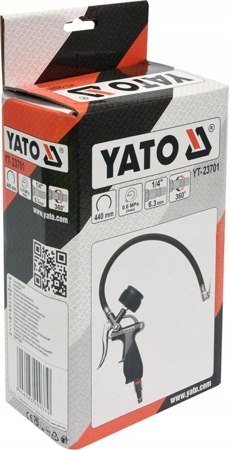 YATO PISTOLET DO POMPOWANIA Z MANOMETREM, MAX 10 BAR. OBROTOWE PRZYŁĄCZE PNEUMATYCZNE YATO PISTOLET DO POMPOWANIA Z MANOMETREM, MAX 10 BAR. OBROTOWE PRZYŁĄCZE PNEUMATYCZNE