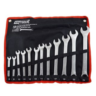 AWTOOLS KLUCZ PŁASKO-OCZKOWY KPL.12szt. /8mm-24mm/ BLACK LINE