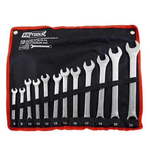 AWTOOLS KLUCZ PŁASKO-OCZKOWY KPL.12szt. /8mm-24mm/ BLACK LINE