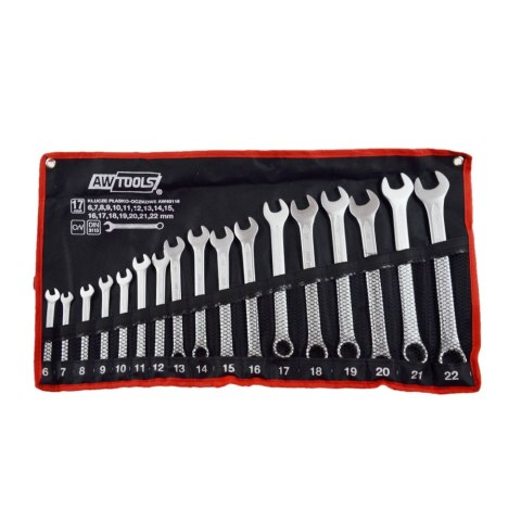 AWTOOLS KLUCZ PŁASKO-OCZKOWY KPL.17szt. /6mm-22mm/ BLACK LINE