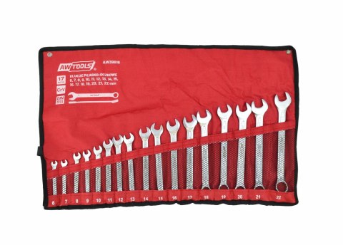 AWTOOLS KLUCZ PŁASKO-OCZKOWY KPL.17szt. /6mm-22mm