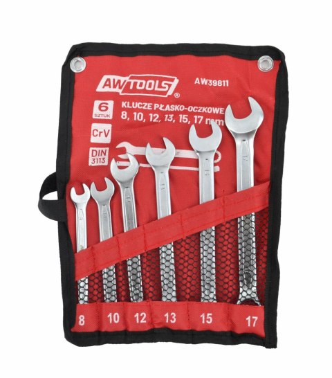 AWTOOLS KLUCZ PŁASKO-OCZKOWY KPL. 6szt. /8mm-17mm