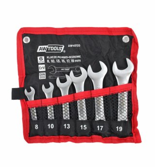 AWTOOLS KLUCZ PŁASKO-OCZKOWY KRÓTKI KPL. 6szt. /8mm-19mm/