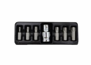 AWTOOLS KOŃCÓWKI TORX 7cz. T25-T55 + ADAPTER BLACK LINE