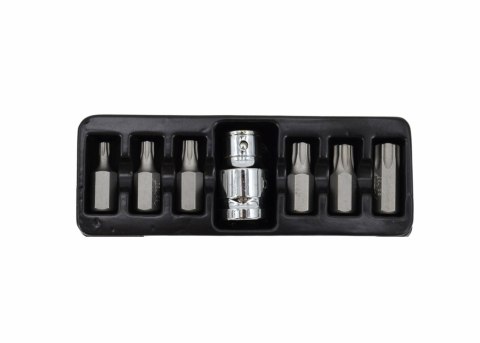 AWTOOLS KOŃCÓWKI TORX 7cz. T25-T55 + ADAPTER BLACK LINE