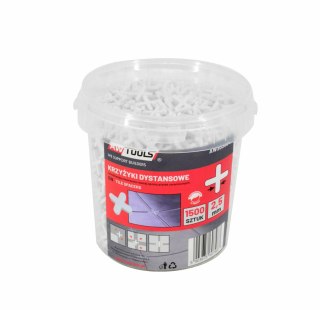 AWTOOLS KRZYŻYKI DYSTANSOWE 2,0mm / 1500szt.WIADERKO