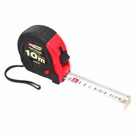 AWTOOLS MIARA ZWIJANA CZERWONO-CZARNA 10m x 25mm ABS TPR 2-STOP