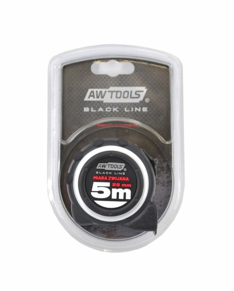 AWTOOLS MIARA ZWIJANA DWUSTRONNA 5m x 25mm ABS TPR 1-STOP
