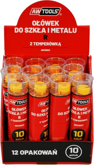 AWTOOLS OŁÓWEK DO SZKŁA I METALU R ŻÓŁTY 10szt.