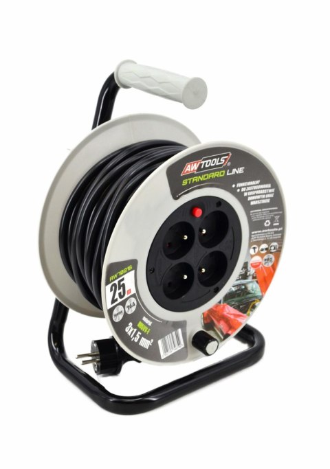 AWTOOLS PRZEDŁUŻACZ BĘBEN STANDARD 25m 3x1,5mm 16A / 3680W