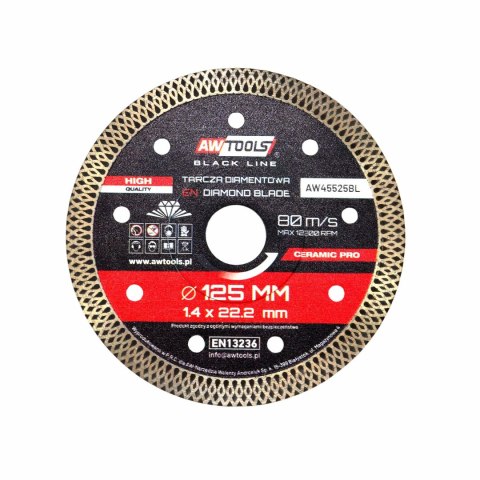 AWTOOLS TARCZA DIAMENTOWA 125x1,4X22,2 / PEŁNA CERAMIC PRO BLACK LINE
