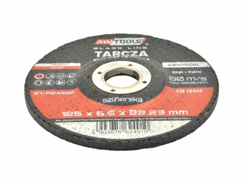 AWTOOLS TARCZA DO METALU SZLIFIERSKA 125*6,5mm BLACK LINE