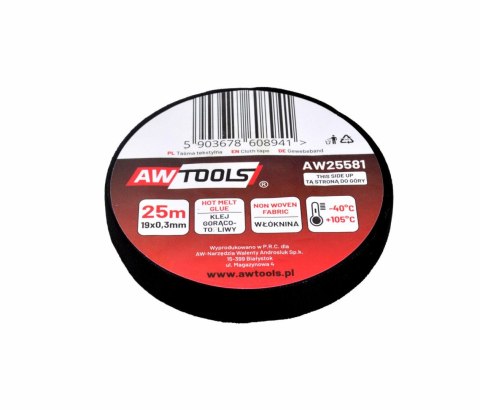 AWTOOLS TAŚMA IZOLACYJNA TEKSTYLNA 19mm x 25m