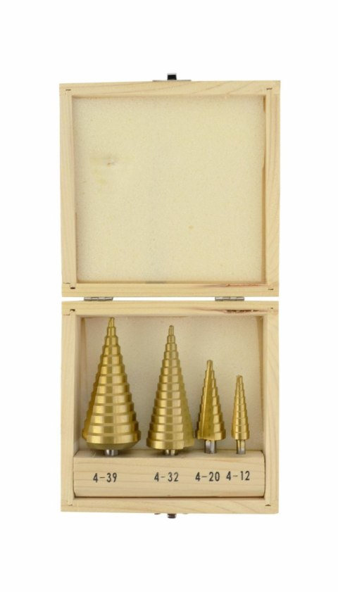 AWTOOLS WIERTŁO STOPNIOWE HSS-TIN / KPL.4szt4-12 / 4-20 / 4-32 / 4-39mm